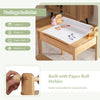 Toddler activity table set featuring a paper roll holder, solid wood legs, and a flip-top design for storage.