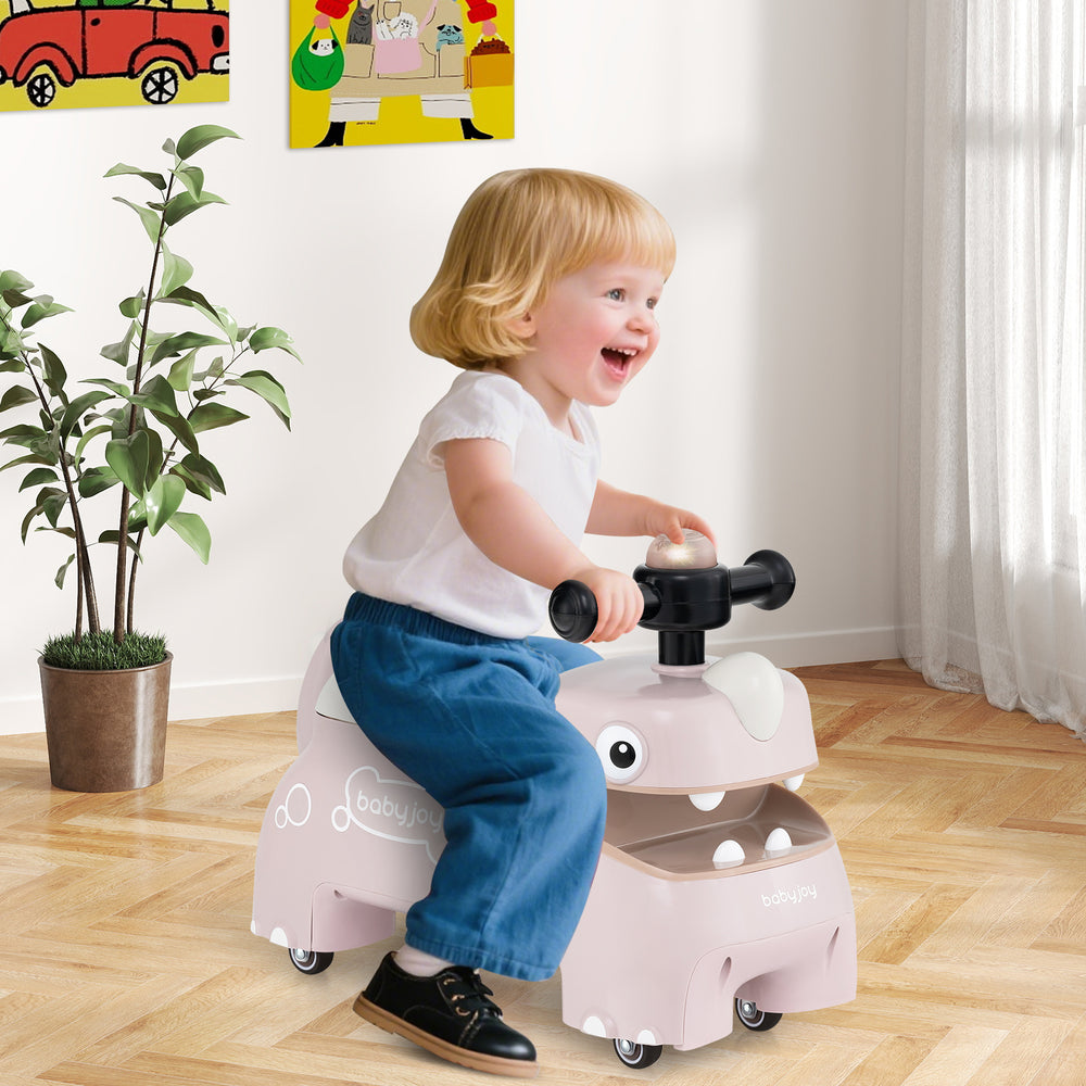 Toddler Ride on Toy Walking Sliding Car with Lights and Music-Pink - Gallery View 1 of 11