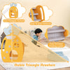 Foldable slide with a cute pineapple design, featuring easy-to-grip handrails and a climbing ladder for kids aged 3+.
