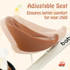 Toddler tricycle with adjustable beige seat, designed for comfort and stability, perfect for kids aged 3-5 years.