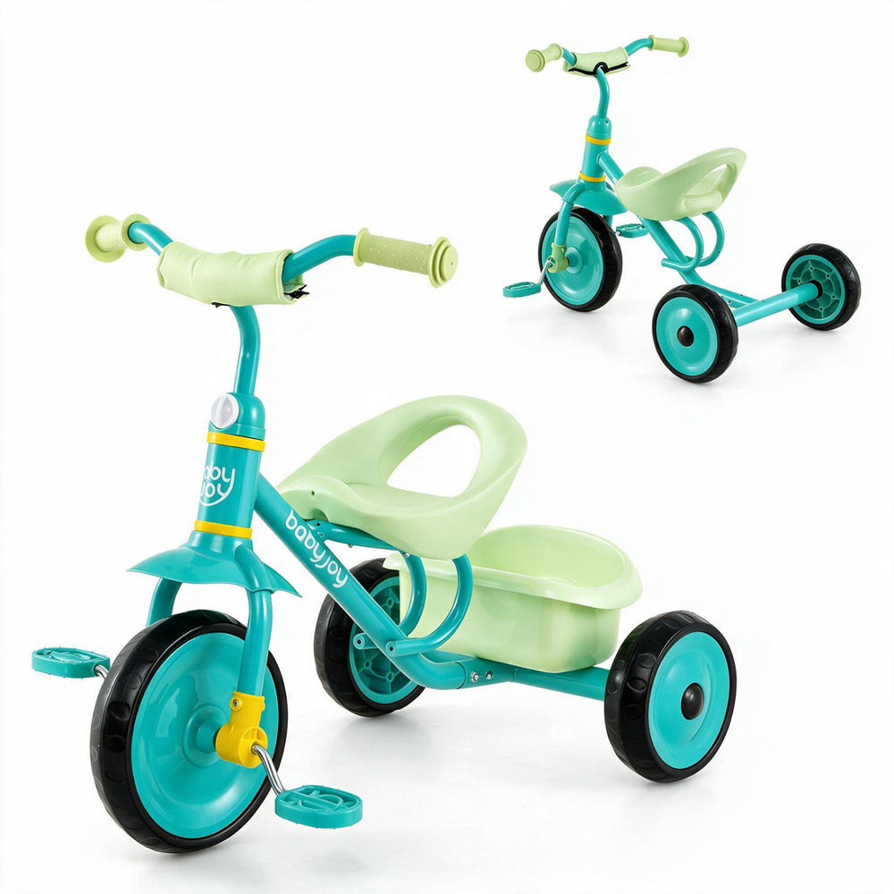 Toddler Tricycle for Boys and Girls 2-5 Years Old  with Removable Rear Storage Basket-Green - Gallery View 1 of 1