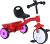 Toddler Tricycle with Glowing Wheels and 4-Level Adjustable Seat