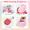 Toddler tricycle in pink with ergonomic seat, anti-slip pedals, and bell, designed for kids aged 3-5 for fun rides.