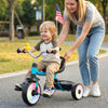 Toddler Tricycle with 3-Position Seat and Storage Basket for Kids-Blue - Gallery View 1 of 11