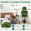 45-inch artificial boxwood topiary ball tree with lush PE leaves and a stable cement-filled base for indoor or outdoor.