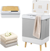 Towel warmer bucket with foldable design, 600W heating, and 9.5-gallon capacity for quick towel warming in bathrooms.