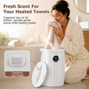 Towel warmer heated bucket with fragrance tray, 5Gal capacity, and adjustable timer for customized warming experience.