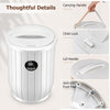 Towel warmer bucket features a carrying handle, child lock, and anti-slip foot pad for safe and convenient use.
