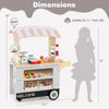 Toy cart play set in grey with POS machine, scale, and 30 accessories for kids aged 3+, featuring a wide countertop.