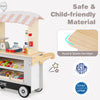 Toy cart play set in grey with POS machine, featuring round edges and 30 accessories for kids aged 3 and up.