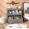 Toy Storage Organizer 4-Cubby Kids Bookcase for Toys and Books-Gray - Gallery View 1 of 10