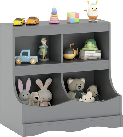 Costway 4-Cubby Kids Toy Storage Organizer Bookcase 34939236 New