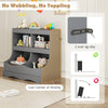 Toy storage organizer with 4 cubbies in gray, designed for kids' rooms, featuring anti-tip kits and rounded edges for.