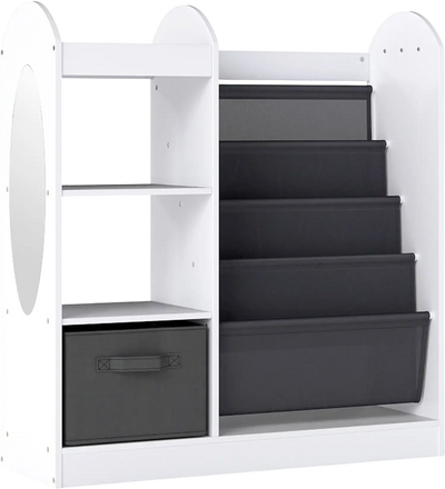 Costway Kids Toy Storage Organizer 4-Tier Sling Shelves 59635430 New