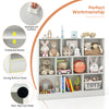 41-inch wooden toy storage organizer in white with 10 open cubes, perfect for kids' rooms and easy access to toys.