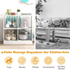 4-cube kids bookcase in white, ideal for storing toys, books, and ornaments, ensuring a clutter-free room.