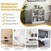 4-cube kids bookcase in white with open shelves for toys and books, ideal for clutter-free storage in any room.