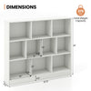 Wooden toy storage organizer with 10 open cubes, 41 inches tall, ideal for kids' rooms and easy access to toys.