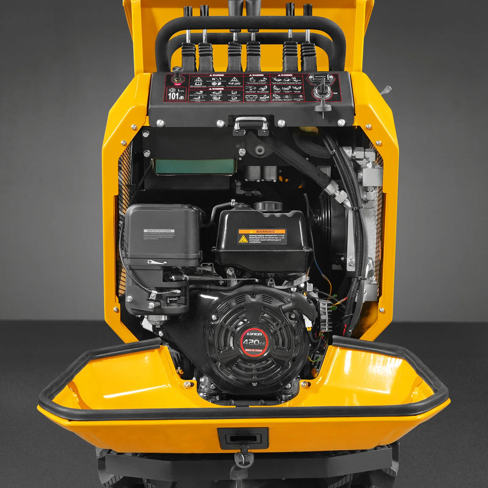 1100lb 420cc E-start Gas Engine Stand-ON Hydraulic Track Dumper Hydraulic Tipping and Lifting with Self-Loading,  T80HL