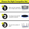 Trampoline replacement protection enclosure net for 12 ft round trampolines with zipper and safety buckles for added.