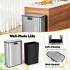 12-gal stainless steel trash can with soft-closing wing lids, designed for low-noise operation and easy access in.