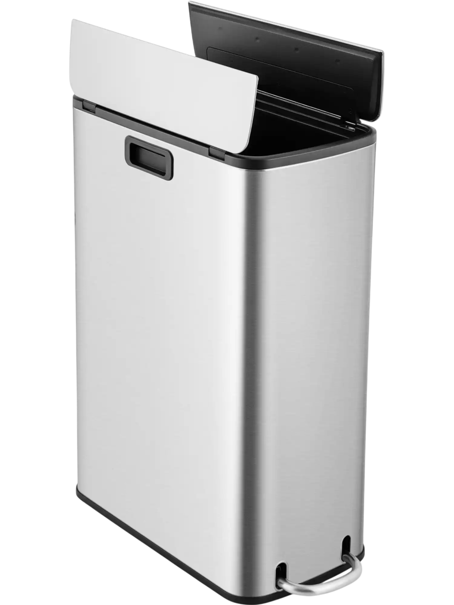 Costway 12 Gal Stainless Steel Trash Can Soft-Closing Wing Lids 42956731 New