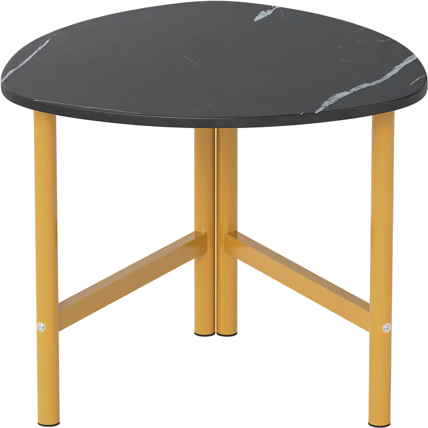 Costway Triangle Oval Coffee Table with Metal Legs Industrial Center Table 86256713 New