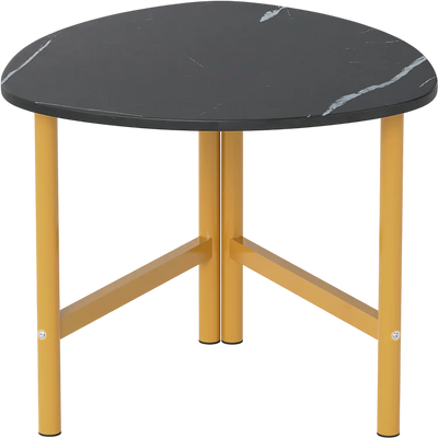 Costway Triangle Oval Coffee Table with Metal Legs Industrial Center Table 86256713 New
