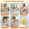 Triangle set features a climbing triangle, slide, and balance bridge for kids' play and development in a panda theme.