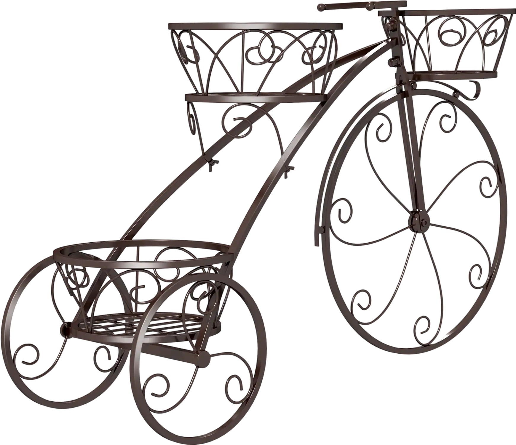 Costway Tricycle Plant Stand Flower Pot Cart Holder 3 Hollowed Baskets 192478356 New