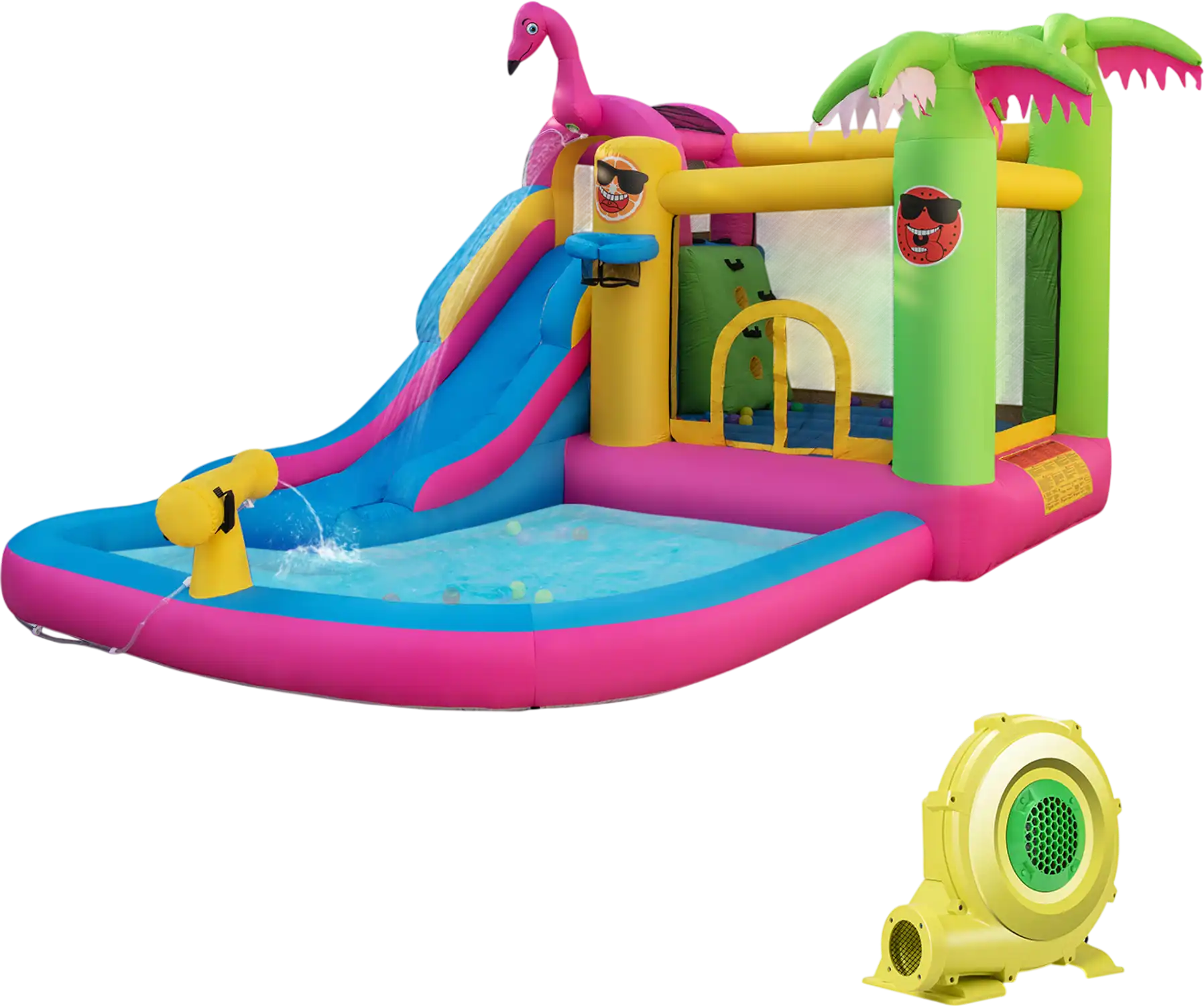 Costway Inflatable Bounce Castle Long Water Slide w/ 735W Blower 53789142 New