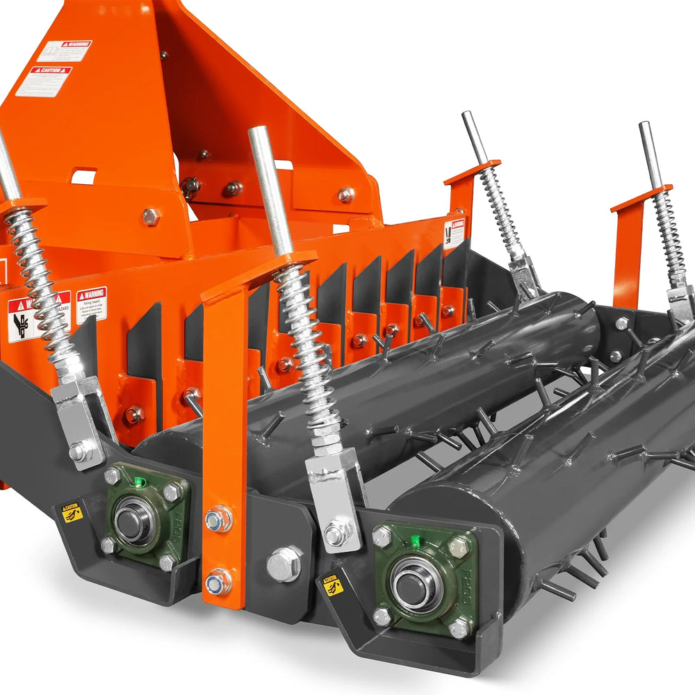 84" Heavy Duty Soil Pulverizer,  Double Spiked Roller,  29 Shanks,  Category 1 and 2,  3 Point Hitch Tractor Attachment,  TSP84D