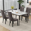 Gray tufted dining chairs set of 2 with high backrest and padded seat, perfect for elegant dining spaces.