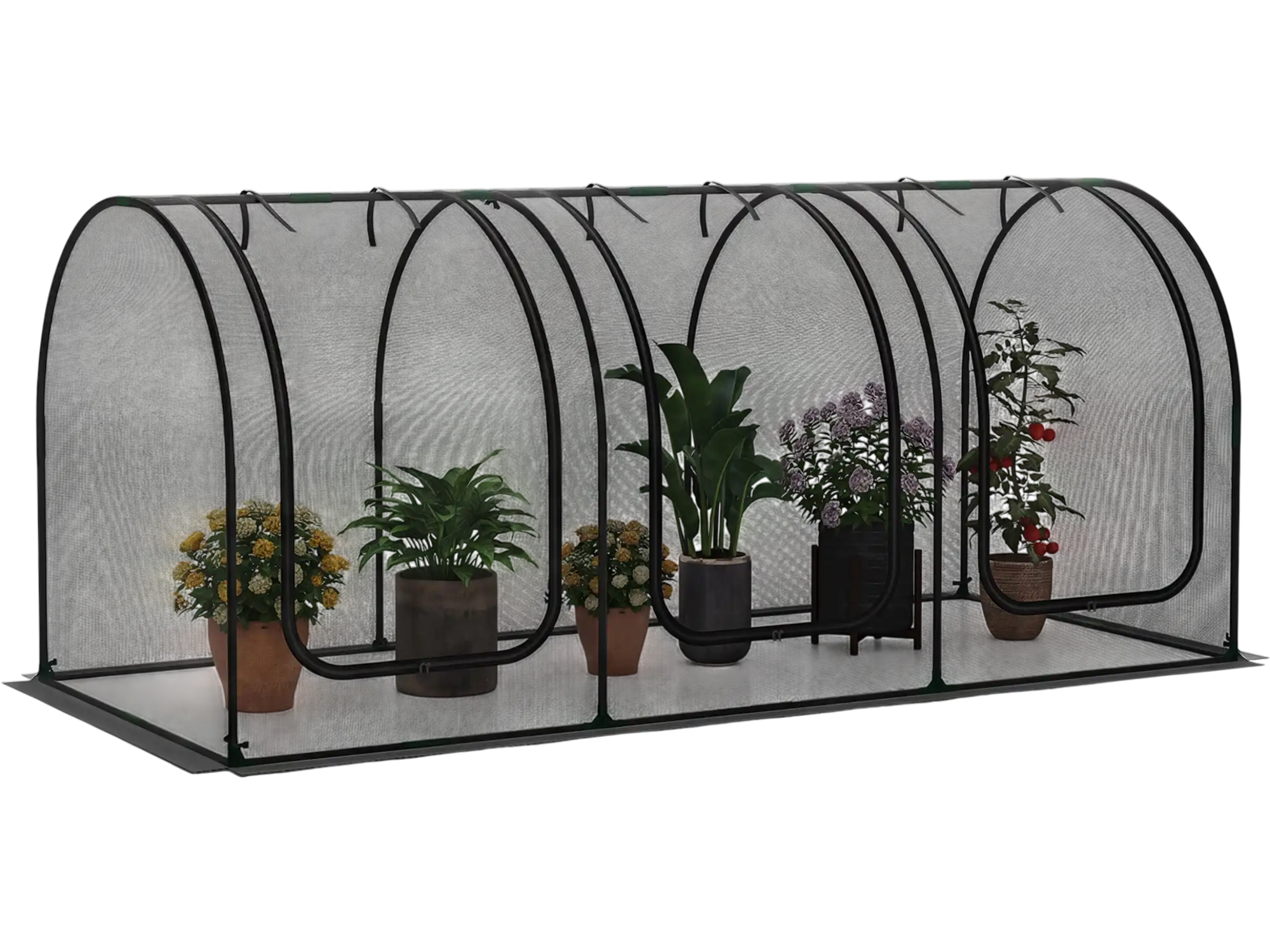 Costway Large Portable Tunnel Crop Cage Plant Protection Tent 3 Roll-up Zippered Doors 81323438 New