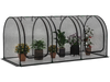 Tunnel Crop Cage Large Portable Plant Protection Tent with 3 Roll-up Zippered Doors