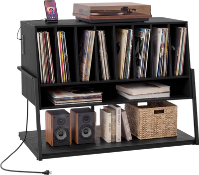 Costway Turntable Stand Charging Station Vinyl Storage Side Table 20774719 New
