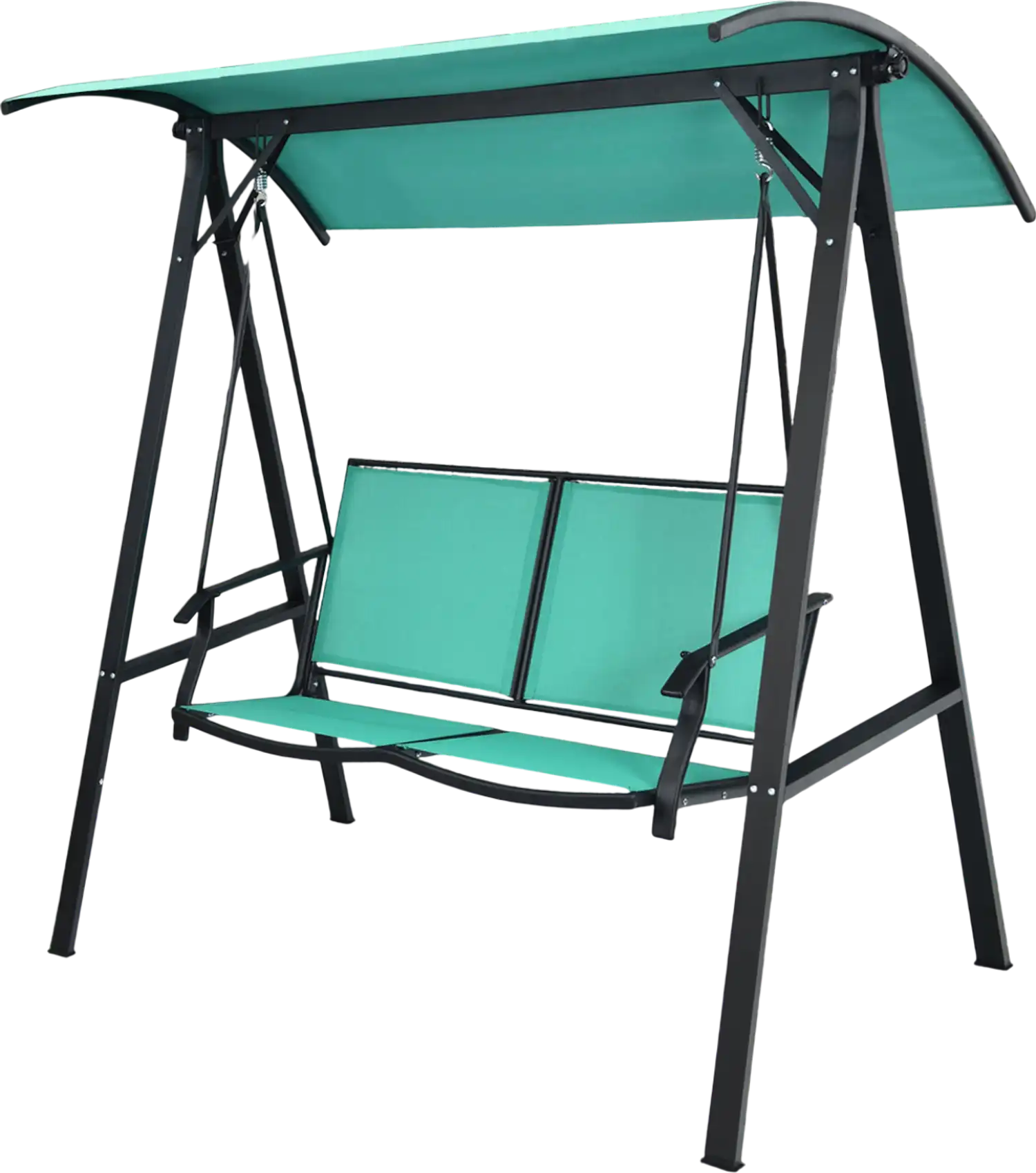 Costway 2-Person Patio Swing Adjustable Canopy Weather-Resistant Glider Green 89547213 New