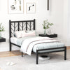 Twin size platform bed with unique branch headboard and sturdy metal frame, perfect for stylish bedroom decor.