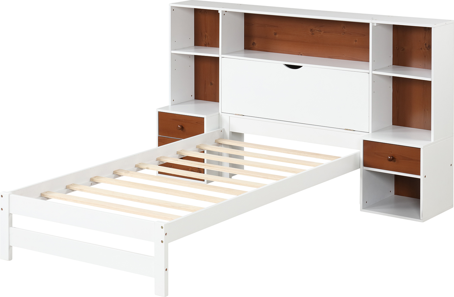 Costway Bed Frame with Storage Headboard and Nightstands New