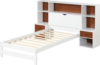 Costway Bed Frame with Storage Headboard and Nightstands New