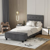 Twin/Full/Queen Upholstered Bed Frame with Ottoman Storage-Twin Size - Gallery View 1 of 10