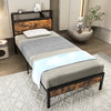 Twin/Full/Queen Bed Frame with Storage Headboard and Charging Station-Twin Size - Gallery View 1 of 12