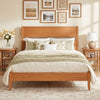 Full Bed Frame with Headboad and Solid Wood Legs 12 Slats-Warm Brown - Gallery View 1 of 10
