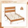 Full size bed frame in warm brown with solid wood legs, 12 slats, and a classic headboard for modern rustic charm.