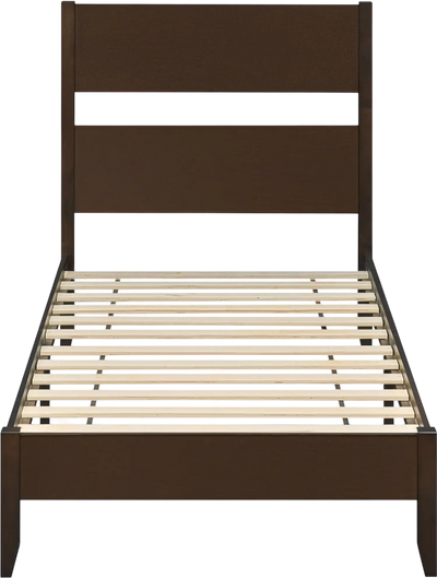 Costway Twin Bed Frame Headboard Solid Wood Legs 12 Slats 55292399 New