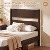 Classic wooden headboard in warm brown with solid wood legs and 12 slats, perfect for elevating your bedroom decor.