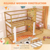 Twin bunk bed with jungle gym features a wooden loft design, climbing ladder, and supports up to 440 lbs for active play.
