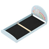 Twin floor bed frame in blue with unicorn design, low height for kids, includes 210D Oxford cloth floor mat.