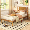 Twin/Full/Queen Size Bed Frame Mid-Century Acacia Wood Platform Bed with Headboard-Twin Size - Gallery View 1 of 10