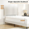 Height adjustable chevron headboard in beige for twin/full/queen velvet bed frame, suitable for various mattress.